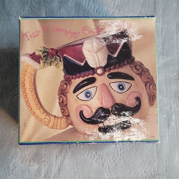 Vintage 1996 Nutcracker Christmas Holiday Mug 20 oz Cup Nuts~Candy~Planter w/Box - Picture 9 of 15